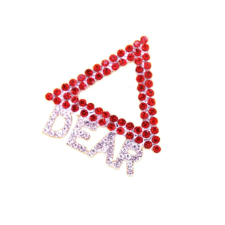 Delta Dear Pyramid Brooch sorority paraphernalia celebrating Delta Sigma Theta with crimson and cream design, perfect for black sorority apparel.