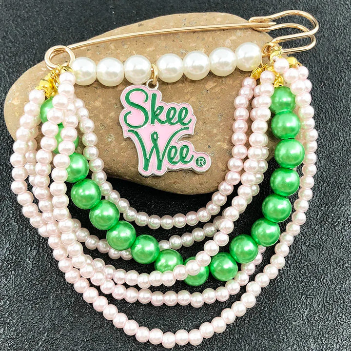 Skee Wee Pearl Safety Pin Brooch