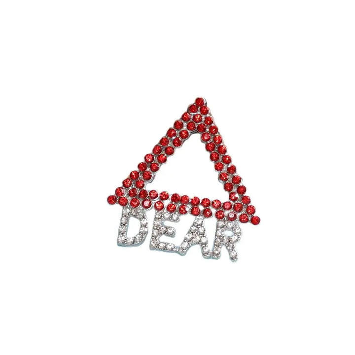 Delta Dear Pyramid Brooch with red and silver rhinestones – perfect black sorority paraphernalia for Delta Sigma Theta sisters.