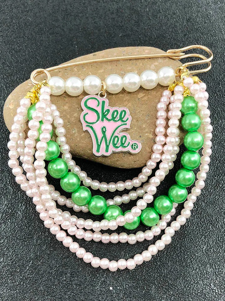 Skee Wee Pearl Safety Pin Brooch