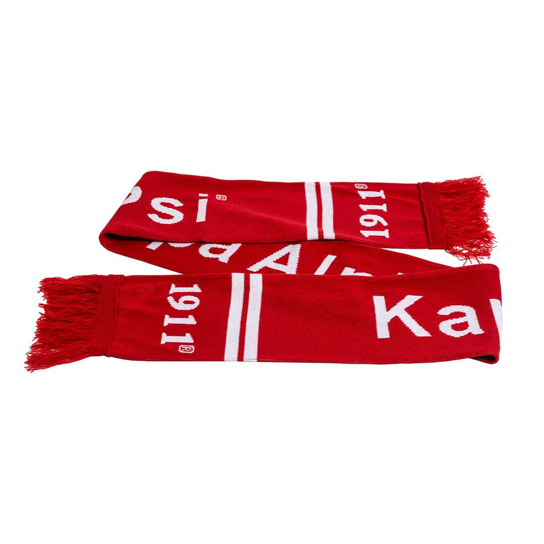 Kappa Alpha Psi knit scarf, perfect sorority and fraternity paraphernalia for showing Greek gear pride.