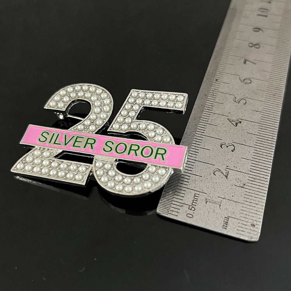 AKA Silver Soror "25" Pin