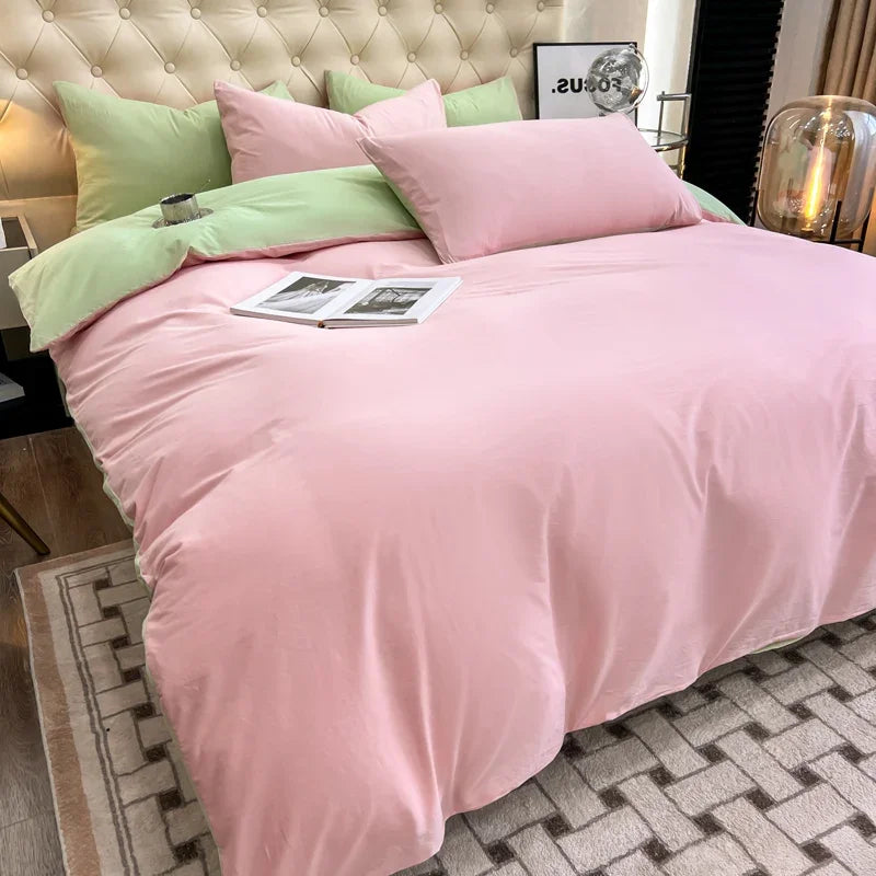 Pink Green Duvet Bedding Set