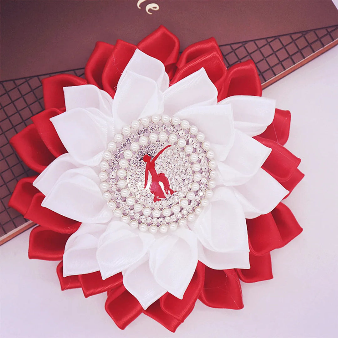 Delta Red & White Fortitude Silk Brooch