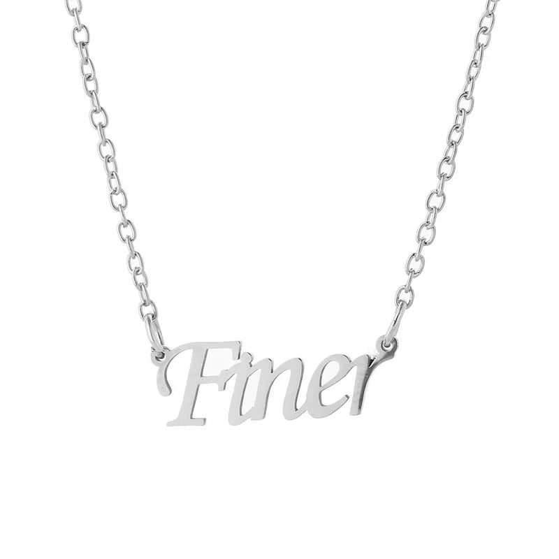 Stainless steel Zeta Phi Beta Finer necklace for sorority apparel and accessories, perfect for black sorority sisters and Zeta Phi Beta sorority members.