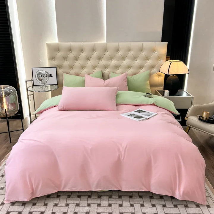 Pink Green Duvet Bedding Set