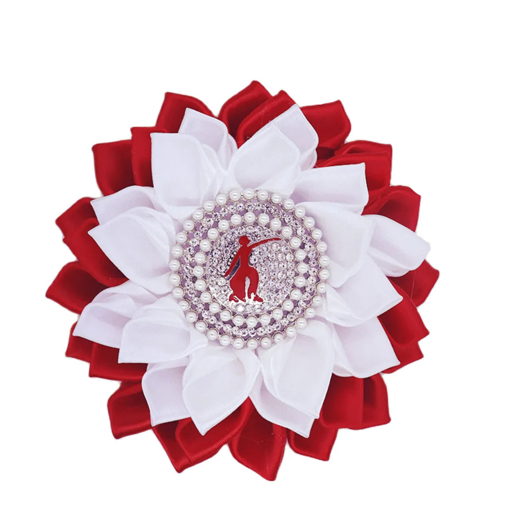 Delta Red & White Fortitude Silk Brooch