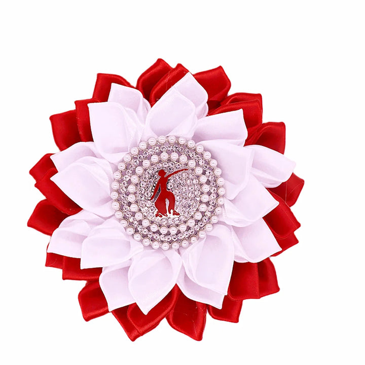 Delta Red & White Fortitude Silk Brooch