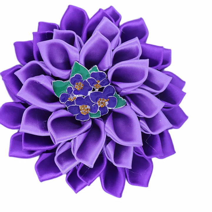 DST Purple African Violet Flower Brooch