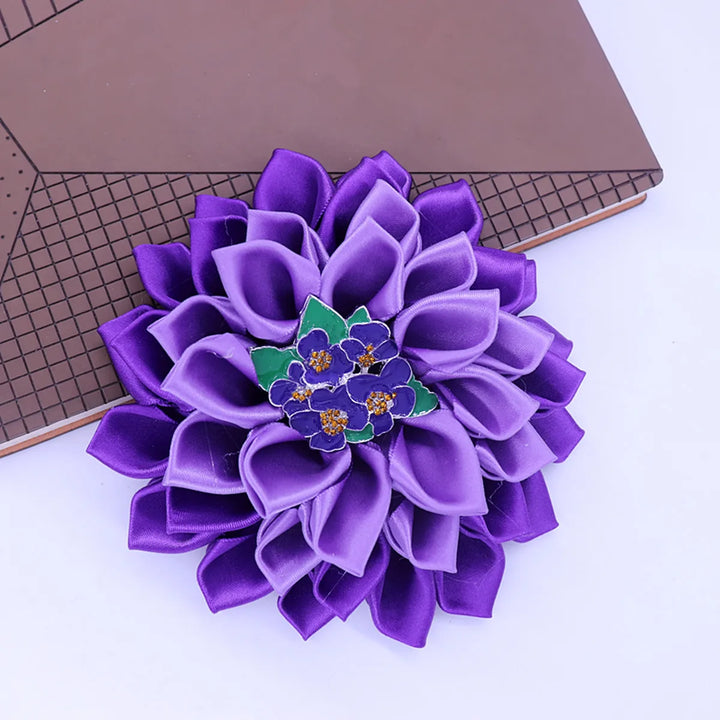 DST Purple African Violet Flower Brooch