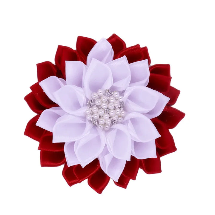 Delta Sigma Theta Red & White Silk Brooch