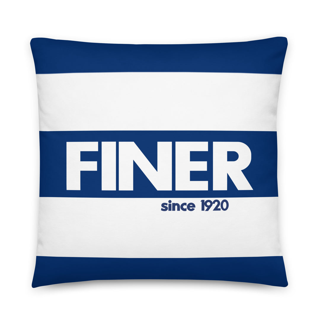 ZPHiB Finer pillow showcasing bold stripes and text, perfect for sorority paraphernalia and Greek gear decor.