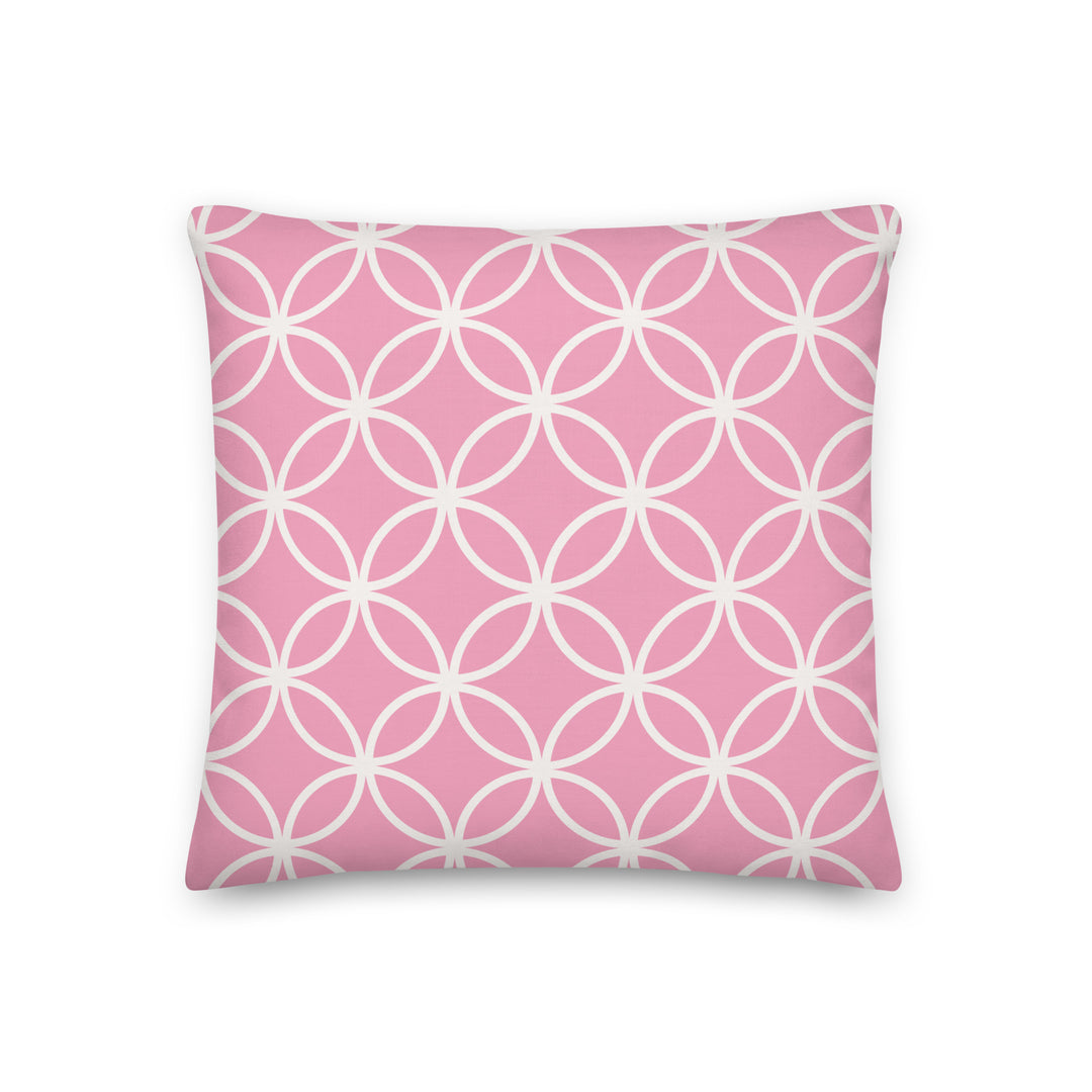 Pink Circles Modern Geometric Pillow