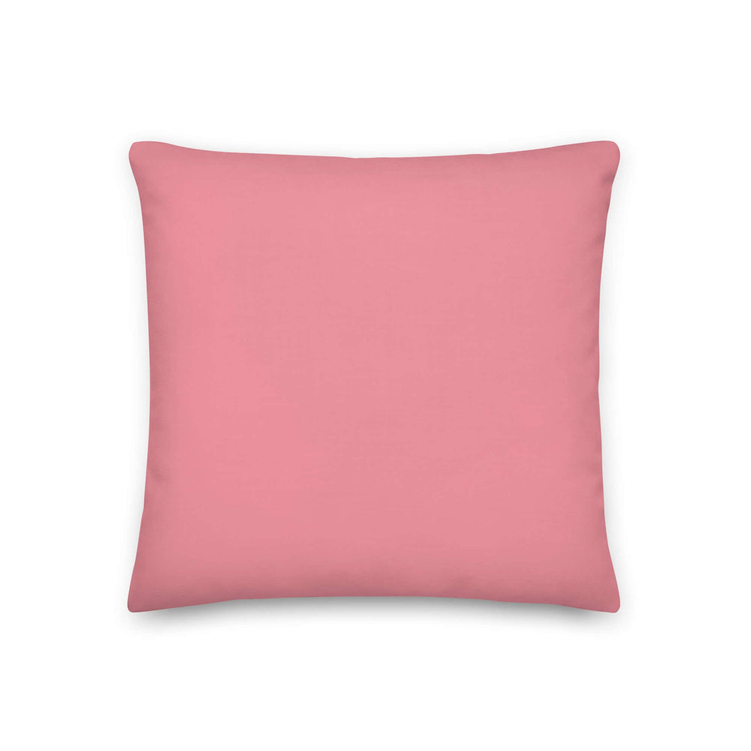 Solid pink pillow with a smooth texture, ideal for home décor and sorority paraphernalia. Perfect for adding elegance to any space.