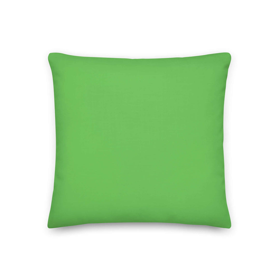 Green decorative pillow, perfect for adding a vibrant touch to sorority or fraternity spaces.