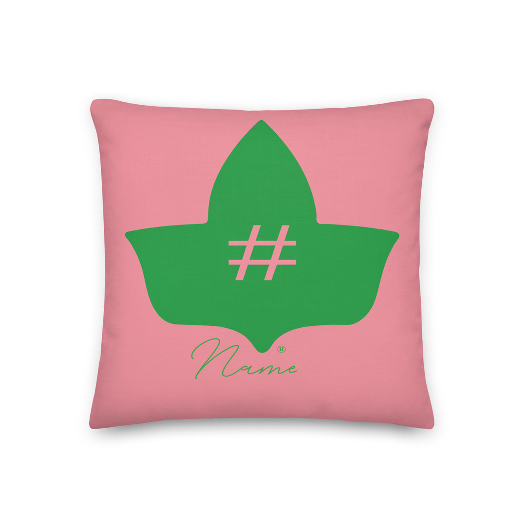 AKA Pink & Green Pillow Ivy Crest Personalized Pillow