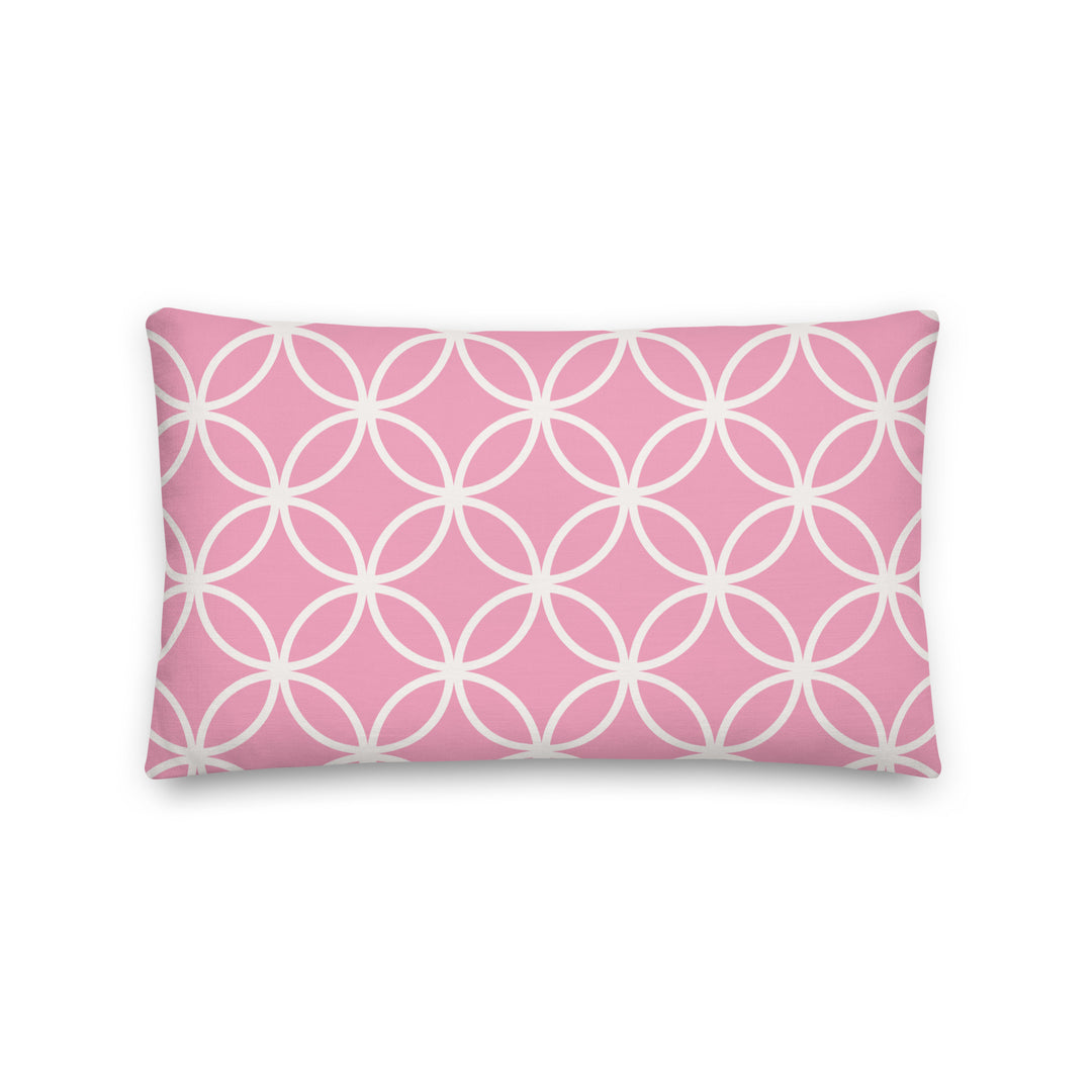 Pink Circles Modern Geometric Pillow