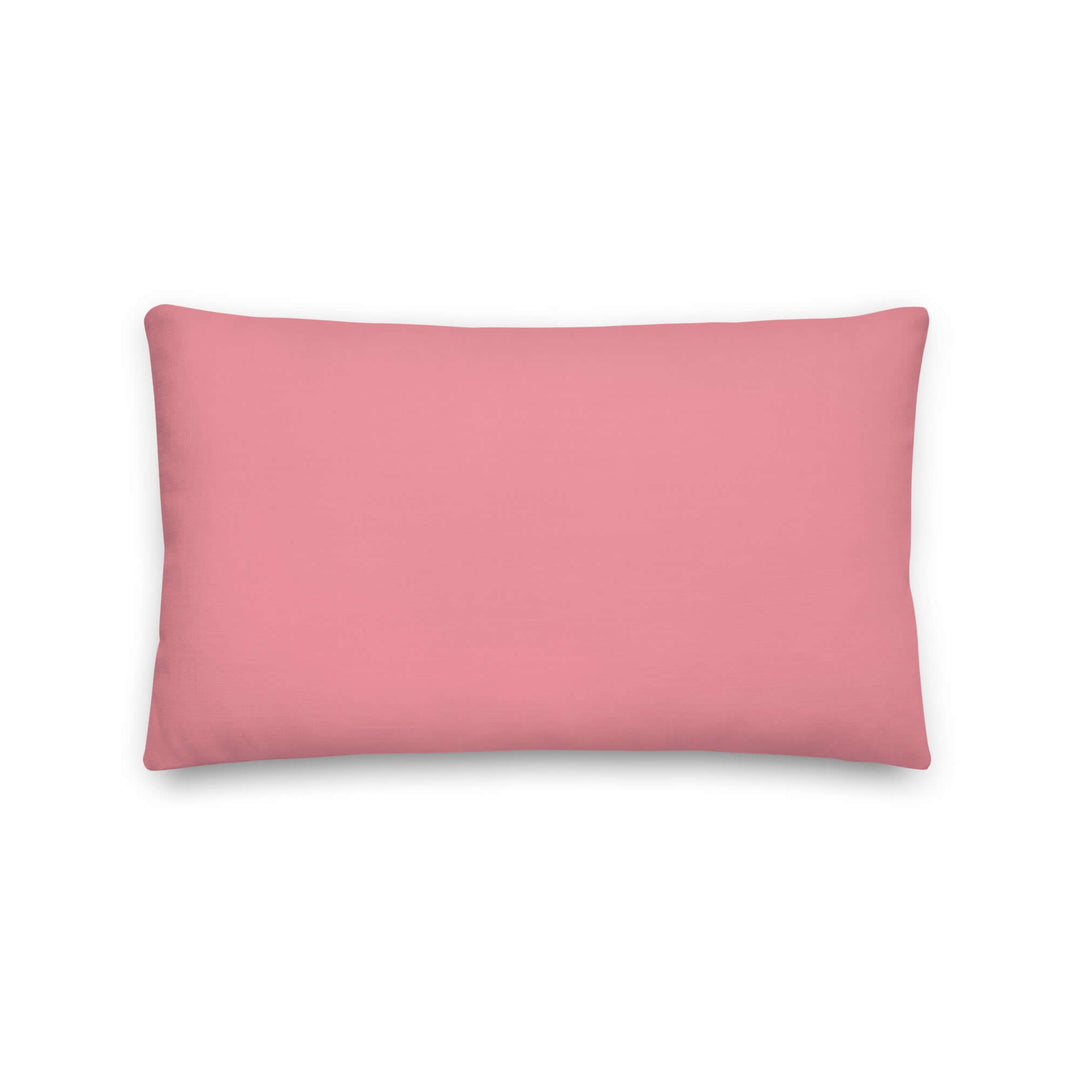 Pink rectangular pillow with a smooth fabric finish, perfect for sorority home décor and Greek gear styling.