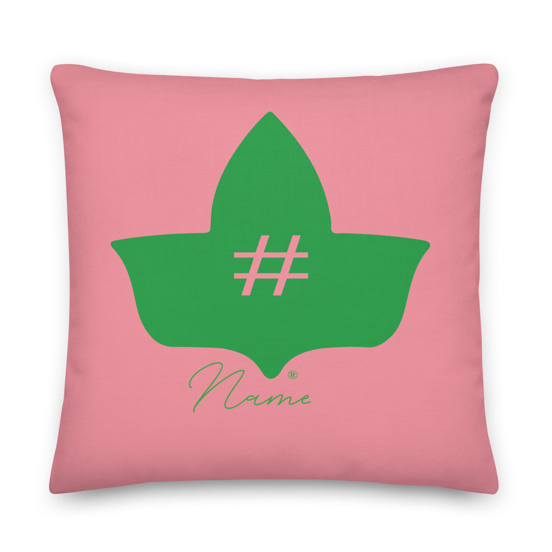 AKA Pink & Green Pillow Ivy Crest Personalized Pillow