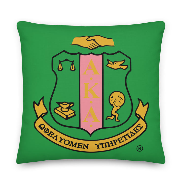 AKA Green Coat of Arms Pillow