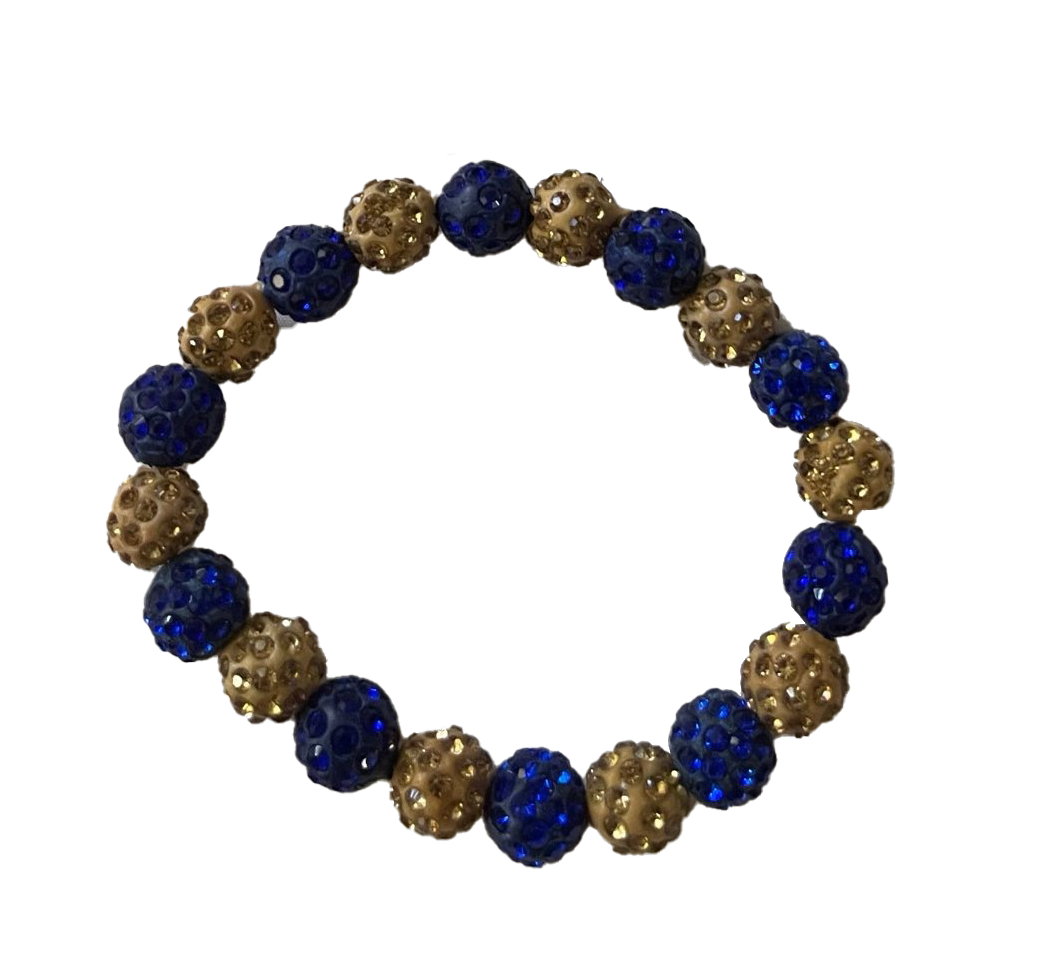 SGRho Stretch Gold and Blue Bracelets