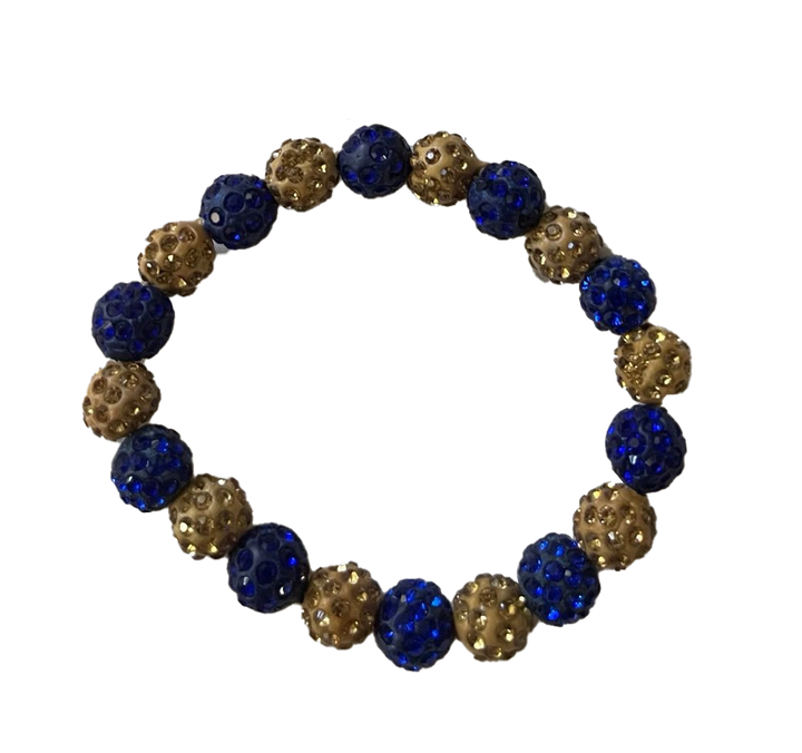 SGRho Stretch Gold and Blue Bracelets