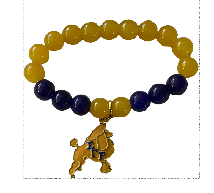 SGRho Stretch Gold and Blue Bracelets