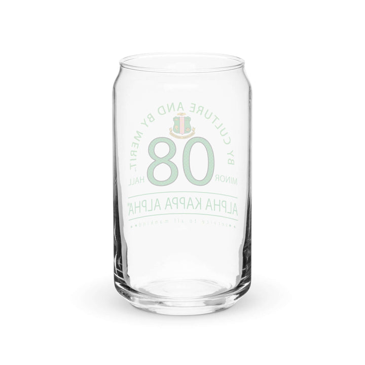 AKA Can Glass celebrating sorority spirit with stylish design, perfect for cocktails and drinks, 16 oz. glassware.