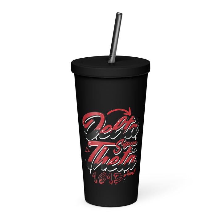 Delta Sigma Theta Graffiti Level Up Insulated tumbler with a straw