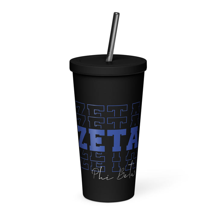 Zeta Phi Beta Echo Series Sorority Insulated tumbler with a straw