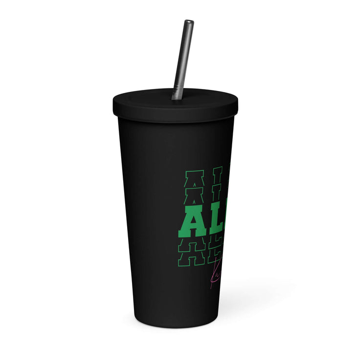 AKA Echo Series insulated tumbler with straw, perfect for sorority and fraternity drinkware needs.