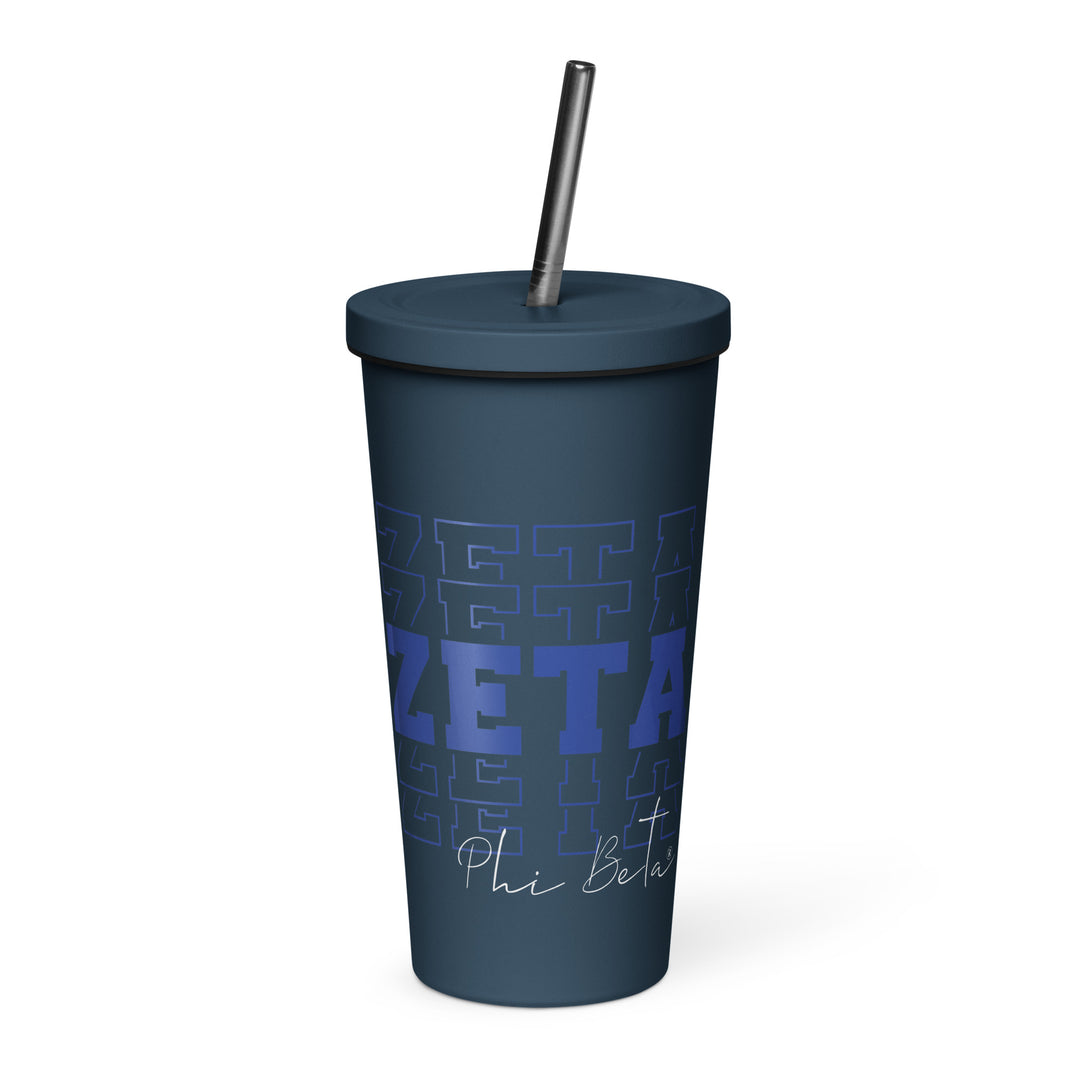 Zeta Phi Beta Echo Series Sorority Insulated tumbler with a straw