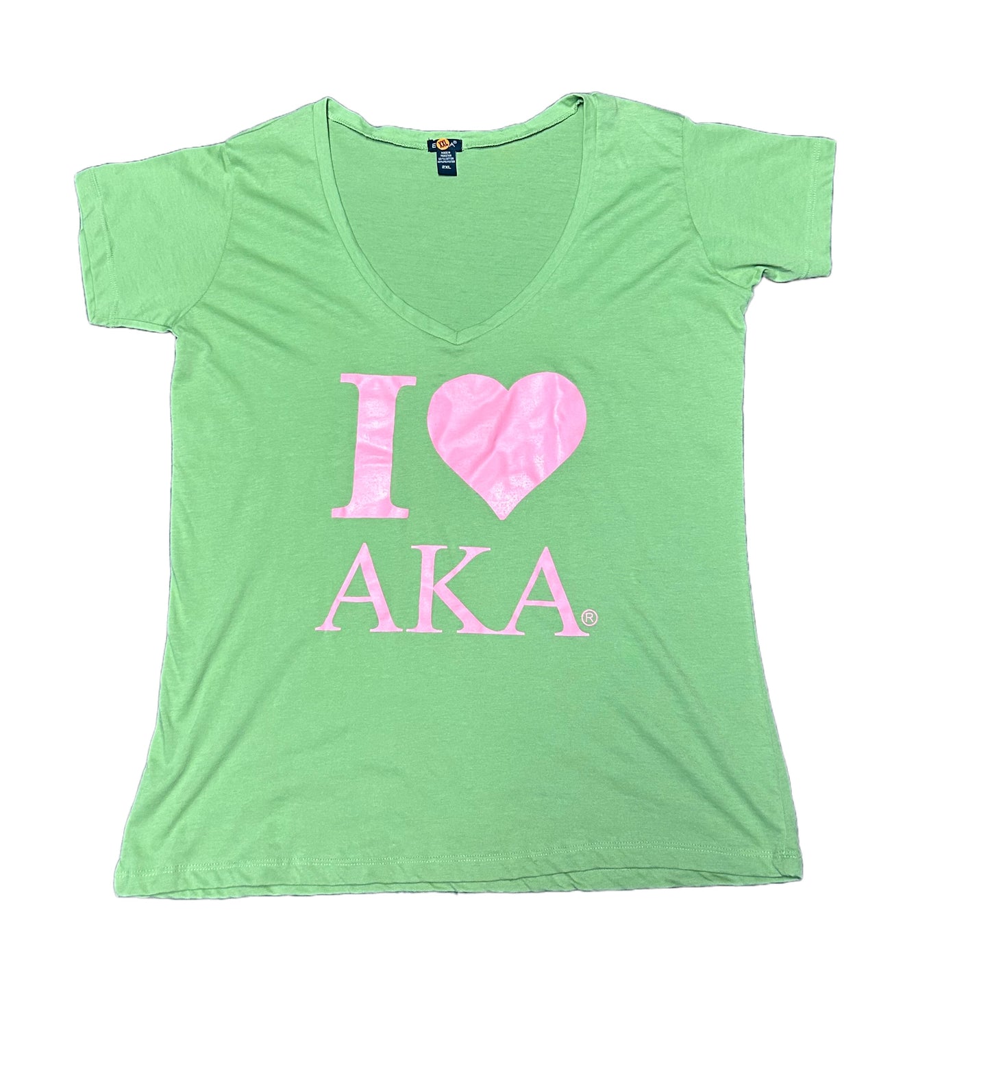 AKA T-Shirt - I Heart AKA, Lime Green