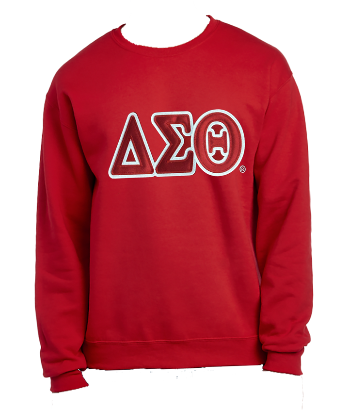 Delta Embroidered Satin Symbols Red Sweatshirt