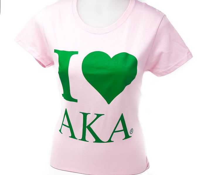 AKA T-Shirt - I Heart AKA, Pink