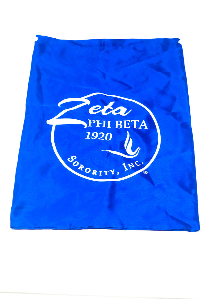 Zeta Phi Beta sorority carry bag in blue, perfect for Greek gear and fraternity paraphernalia. Stylish and functional accessory.