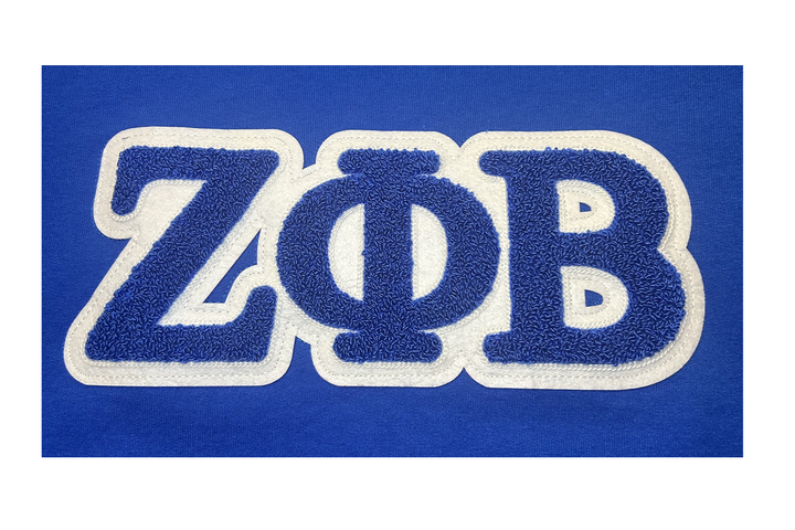 Zeta Embroidered Chenille Symbols Sweatshirt