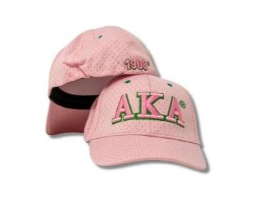 Pink AKA Flex Cap featuring Greek letters and founding year, ideal for sorority and fraternity paraphernalia and Greek gear.