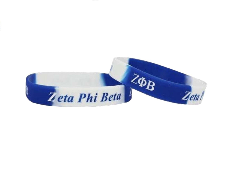 Zeta Silicone Bracelets featuring Zeta Phi Beta, perfect Greek gear for sorority and fraternity events.