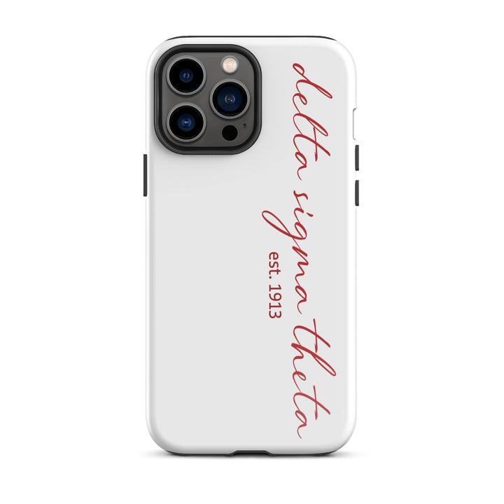 Delta Sigma Theta White Script Tough Case for iPhone®