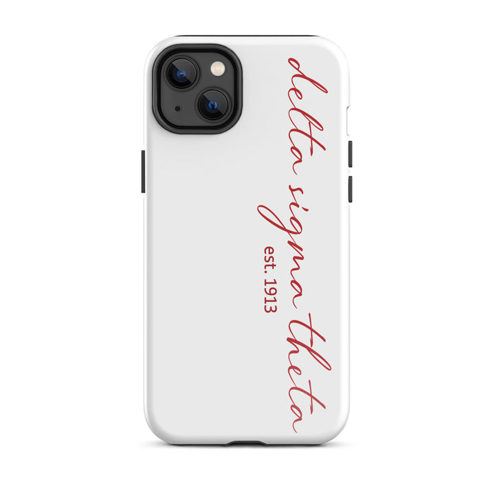 Delta Sigma Theta White Script Tough Case for iPhone®