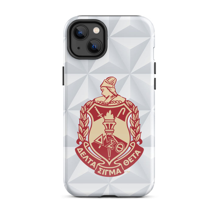 Delta Crest Tough Case for iPhone® featuring Delta Sigma Theta logo, stylish sorority paraphernalia and Greek gear.