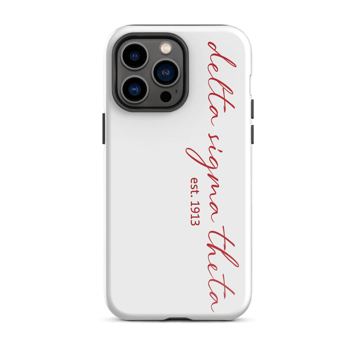 Delta Sigma Theta White Script Tough Case for iPhone®