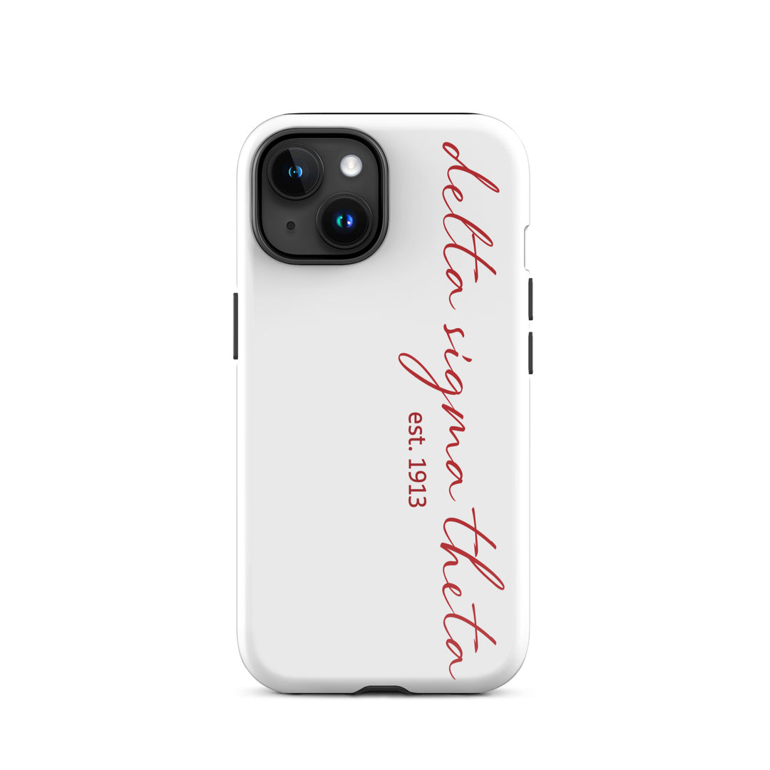 Delta Sigma Theta White Script Tough Case for iPhone®