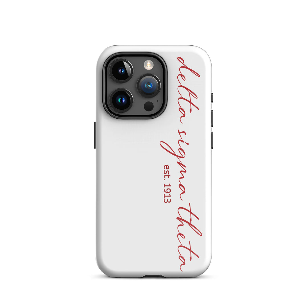 Delta Sigma Theta White Script Tough Case for iPhone®