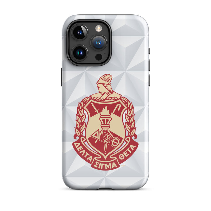 Delta Sigma Theta phone case featuring sorority emblem, dual-layer protection, perfect greek gear for stylish, durable phone use.