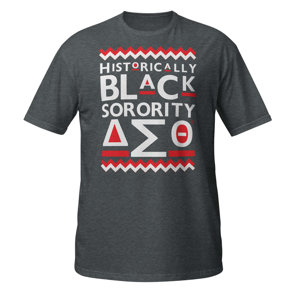 Delta Sigma Theta Historically Black Sorority t-shirt, soft ring-spun cotton, perfect for greek gear and fraternity paraphernalia.