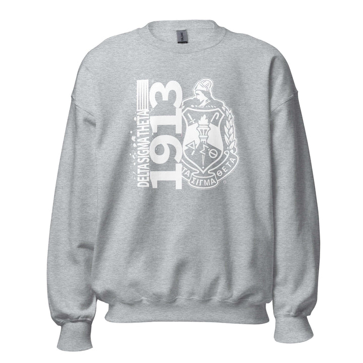 Delta Sigma Theta 1913 sweatshirt, perfect sorority apparel for colder months, showcasing Greek gear style and comfort.