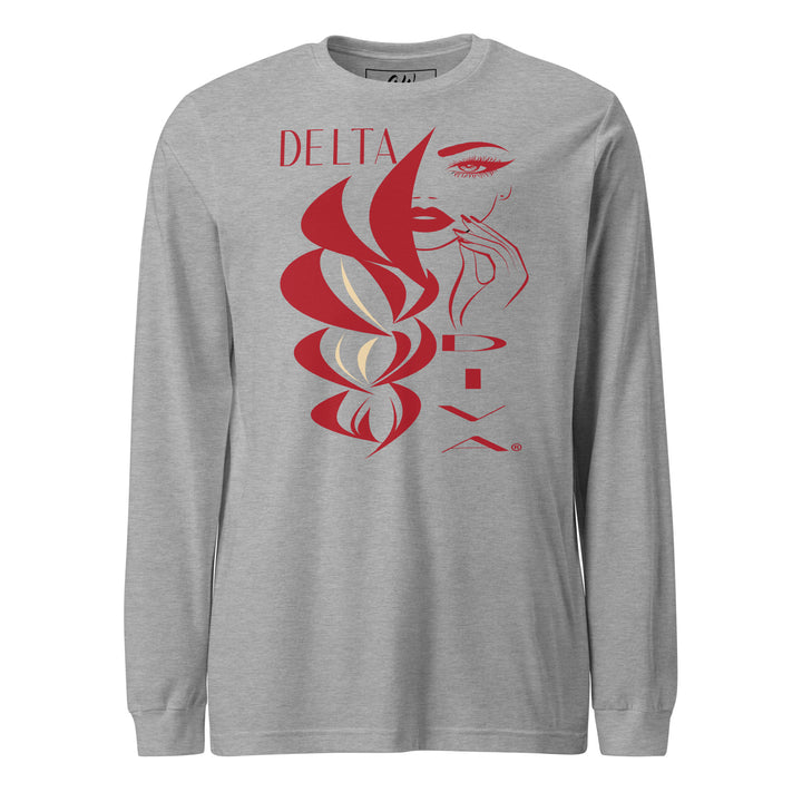 Delta Sigma Theta Diva T-shirt in gray with stylish red and white graphic design, perfect sorority apparel for Delta Sigma Theta Divas.