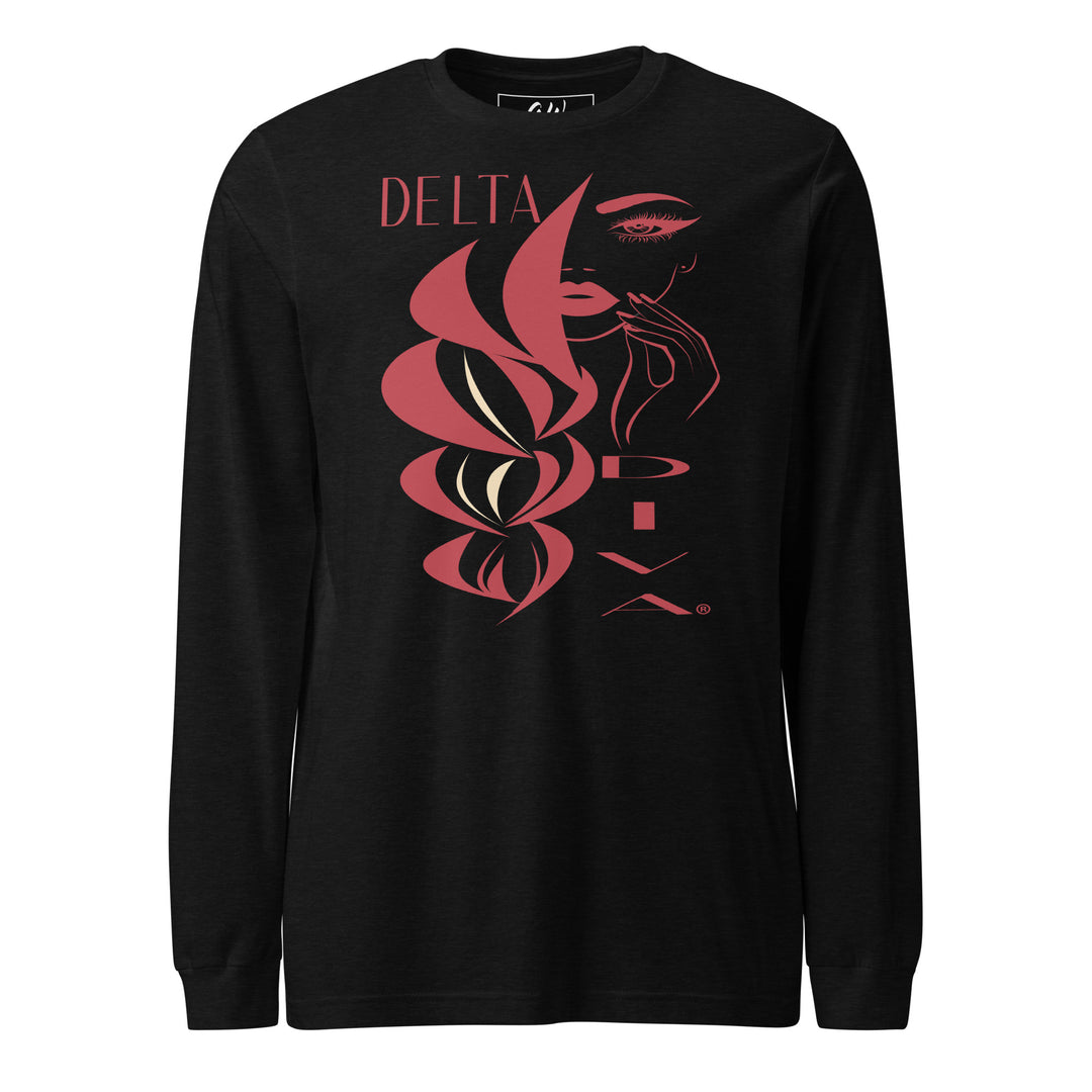 Delta Sigma Theta Diva black t-shirt with red graphic design - perfect sorority apparel for DST divas.